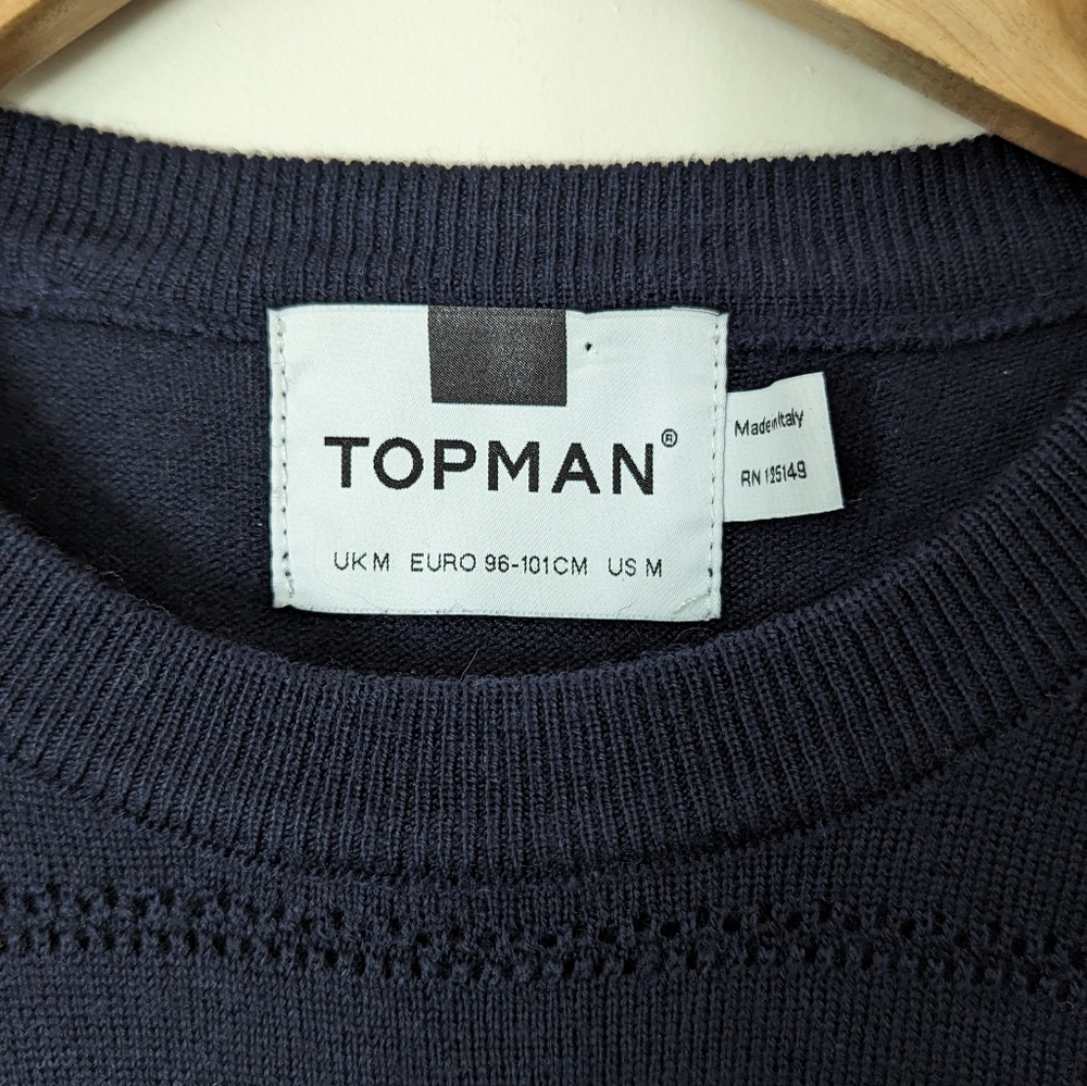 Topman | Knit Crewneck Navy Sweater - Picture 9 of 9